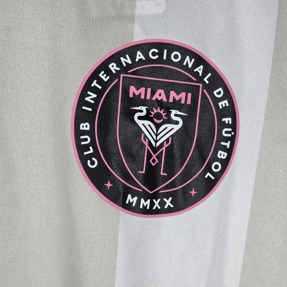 Adidas Inter Miami CF Messi 10 Soccer Jersey White Grey Stripe JW4332 Men's M - Picture 5 of 10